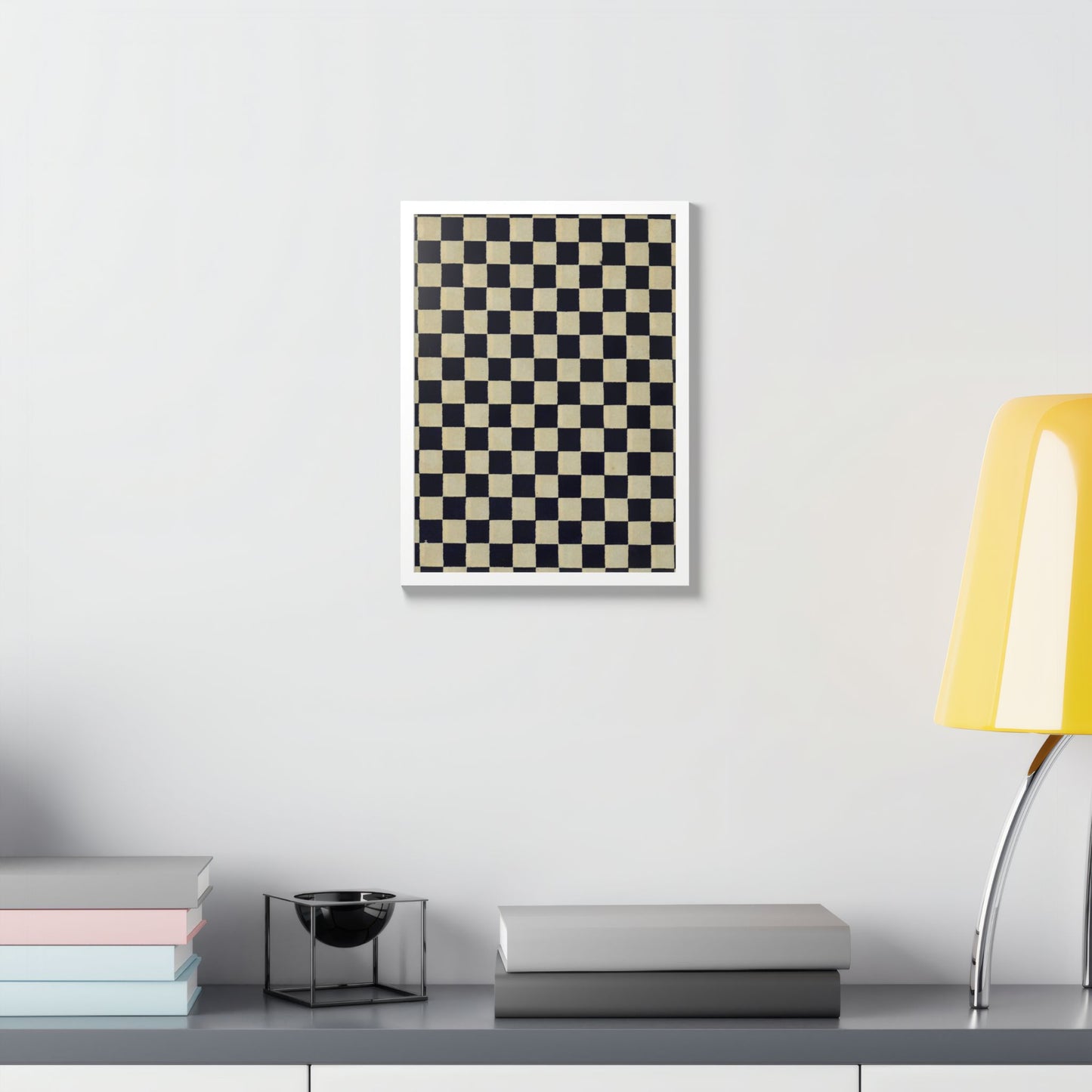Taisho Era Ichimatsu Checkerboard Framed Poster - 1926 Japanese Chiyogami Wall Art