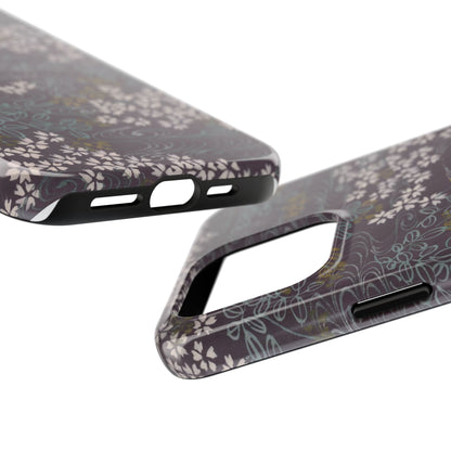 Meiji Era Sakura River Phone Case | 1901 Zuan Hyakushu | Wisteria Purple Japanese Art