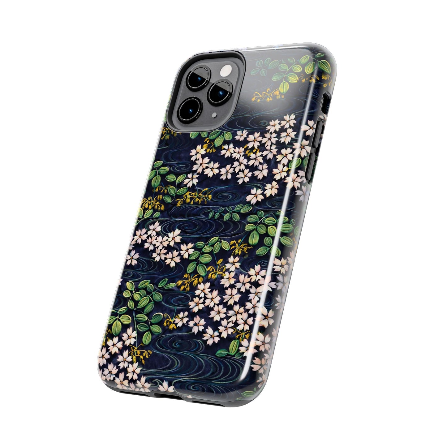 Sakura River Night Phone Case – Japanese Chiyogami Inspired Design
