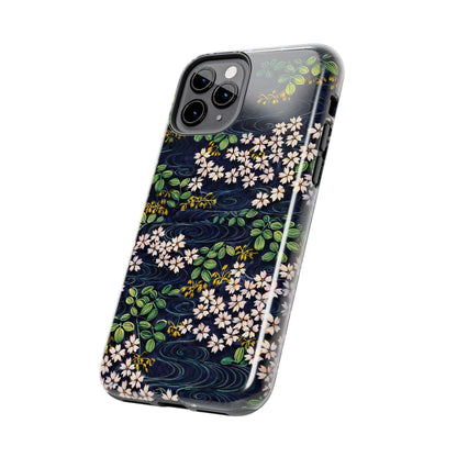 Sakura River Night Phone Case – Japanese Chiyogami Inspired Design