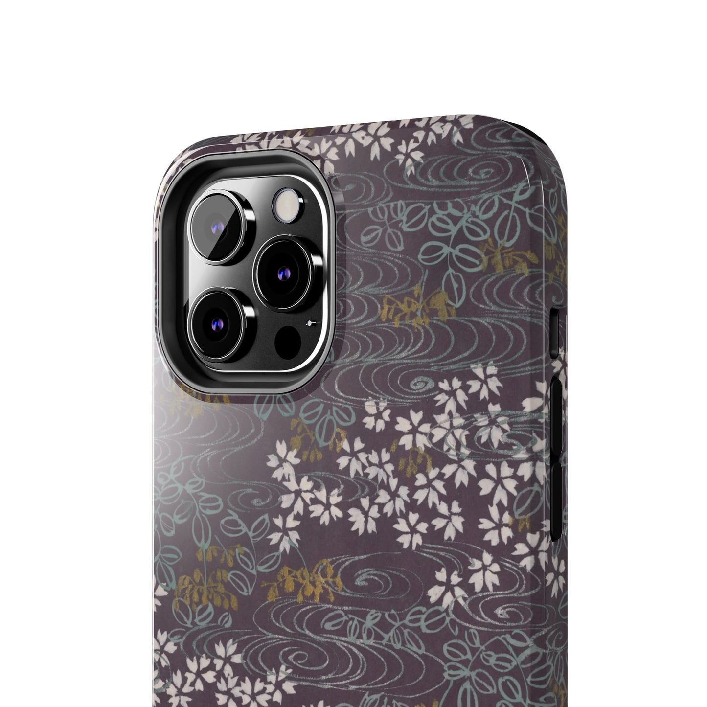 Meiji Era Sakura River Phone Case | 1901 Zuan Hyakushu | Wisteria Purple Japanese Art