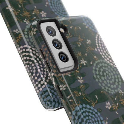 Meiji Era Uzumaki Spiral Phone Case | 1901 Zuan Hyakushu | Tokiwa Green Japanese Art