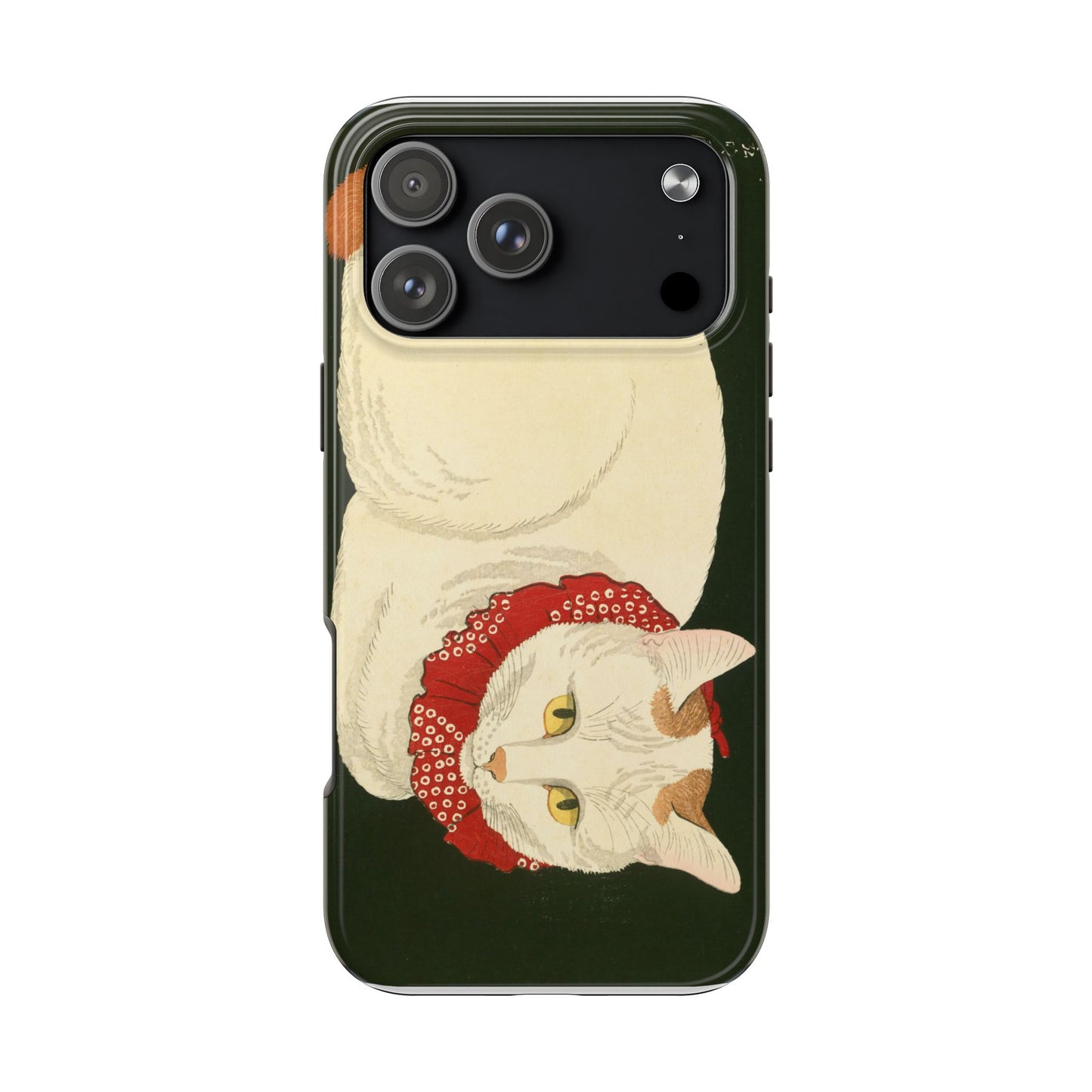 Taisho Era Lucky White Cat Phone Case | 1921 Japanese Woodblock Art | Zen Cat Design