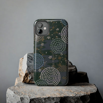 Meiji Era Uzumaki Spiral Phone Case | 1901 Zuan Hyakushu | Tokiwa Green Japanese Art