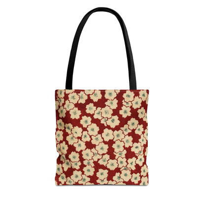 Japanese Sakura Tote Bag - Taisho Era Chiyogami Washi Pattern Vintage Design