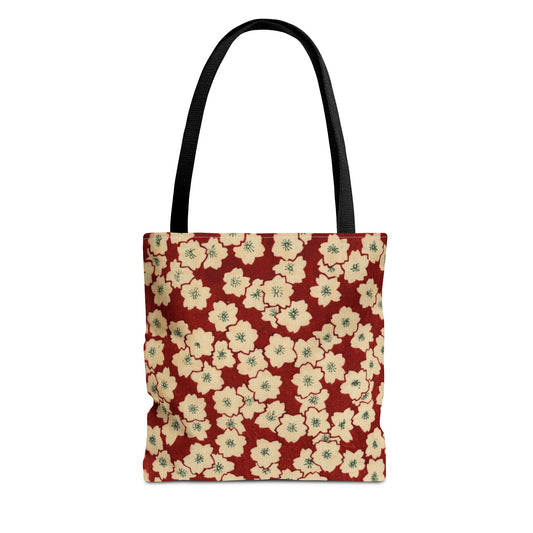 Japanese Sakura Tote Bag - Taisho Era Chiyogami Washi Pattern Vintage Design