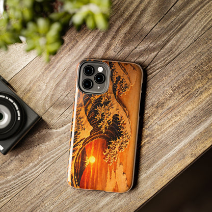 Golden Wave Tough Phone Case – Hokusai Sunset Japanese Art