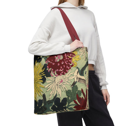 Japanese Chiyogami Floral Tote Bag – Traditional Washi Pattern Inspired by Taisho Era Design