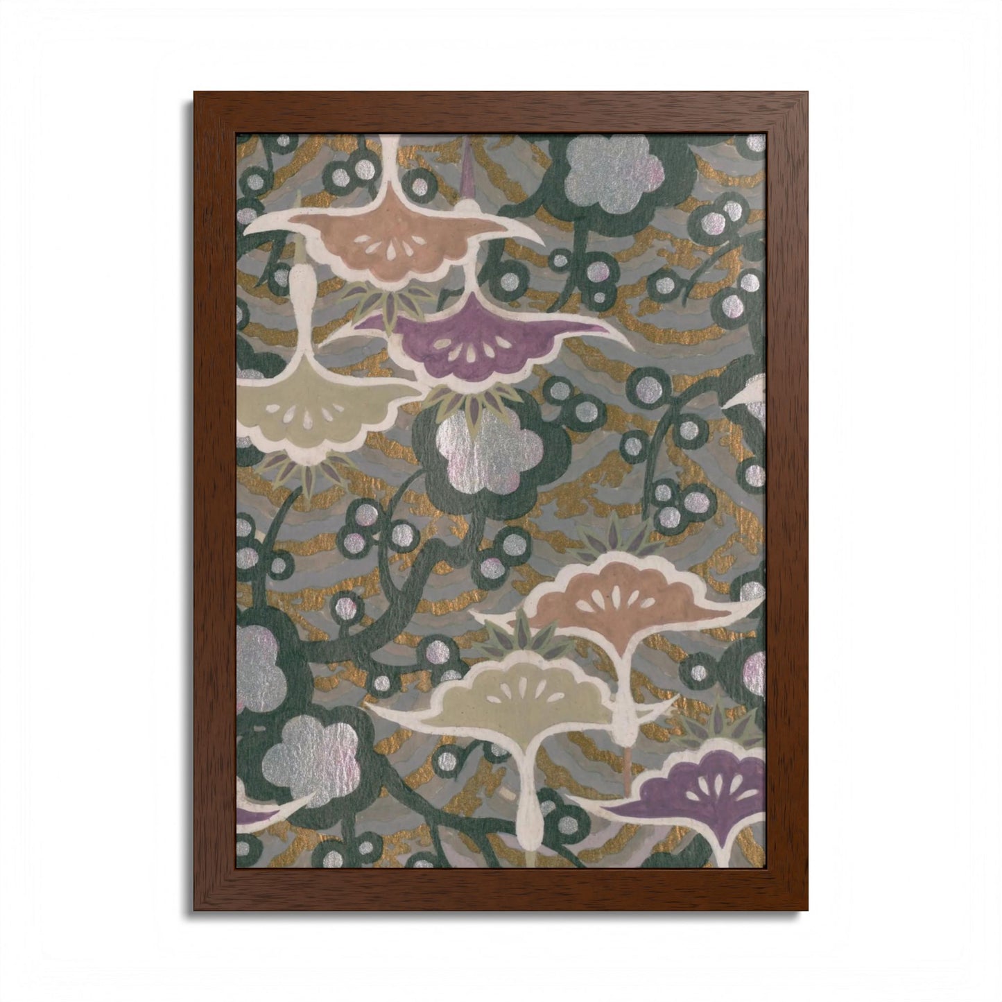 Vintage Japanese Origami Crane & Plum Framed Poster - Meiji Era Zuisho Wall Art