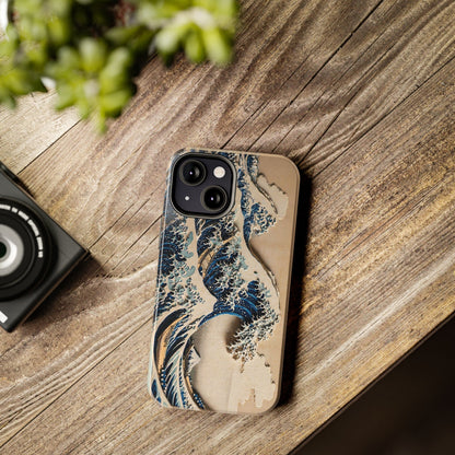 Great Wave 3D Shadow Relief Tough Phone Case – Hokusai Japanese Art