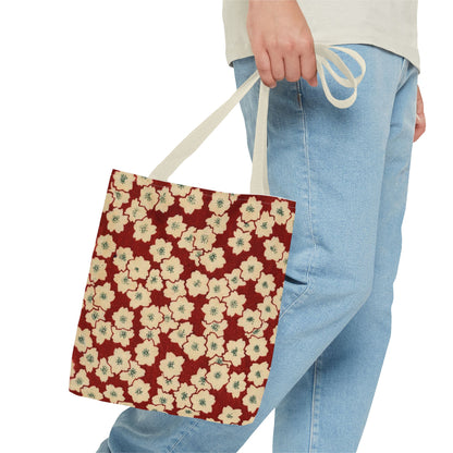 Japanese Sakura Tote Bag - Taisho Era Chiyogami Washi Pattern Vintage Design