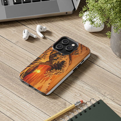 Golden Wave Tough Phone Case – Hokusai Sunset Japanese Art