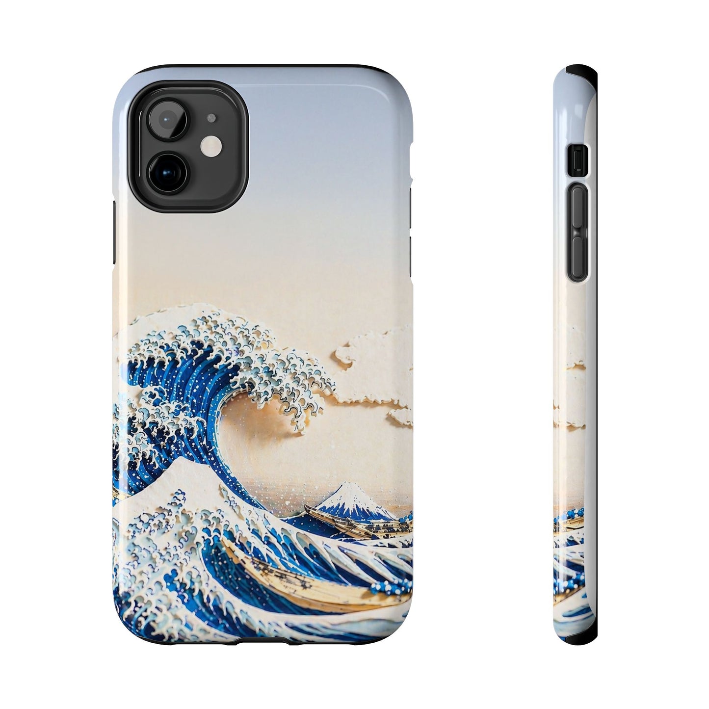 Japanese Great Wave Morning Glow Phone Case | Hokusai 3D Art | Edo Era Masterpiece