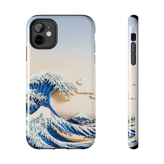 Japanese Great Wave Morning Glow Phone Case | Hokusai 3D Art | Edo Era Masterpiece