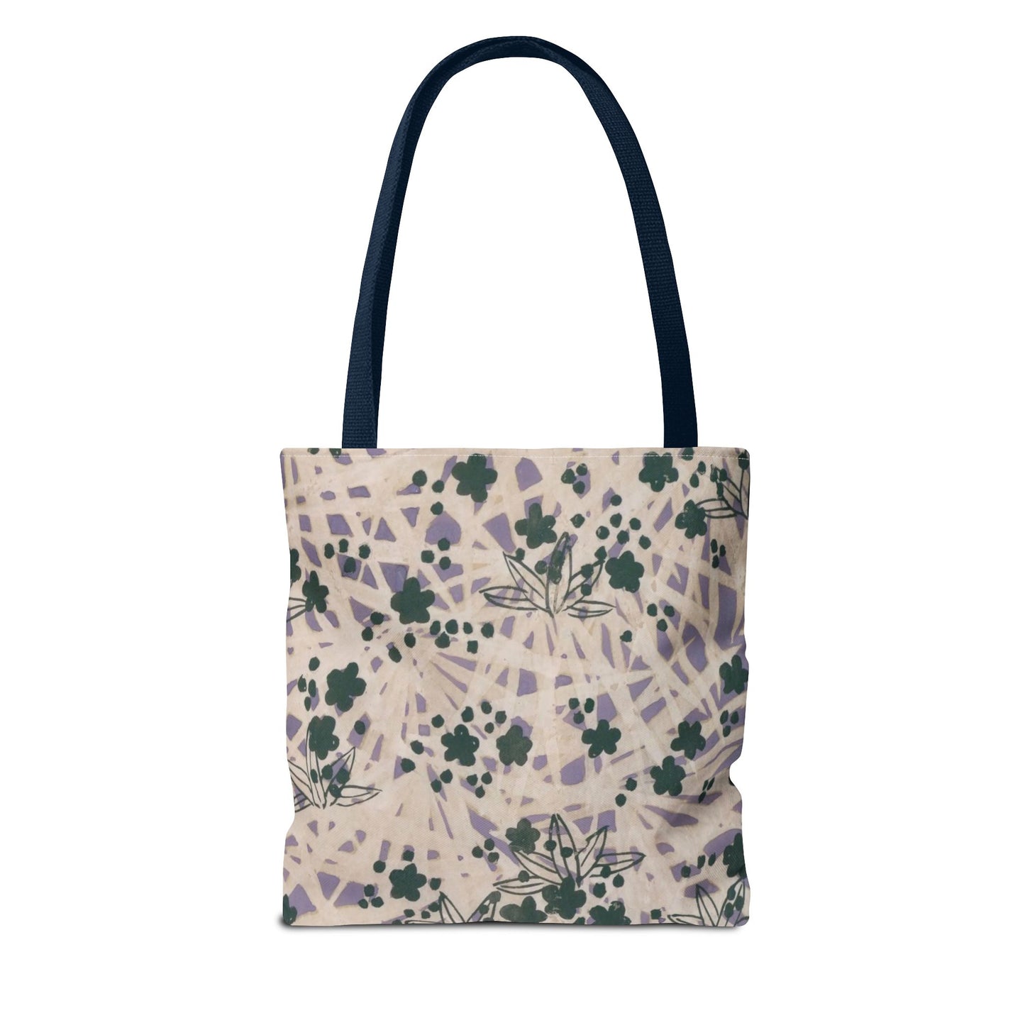 Meiji Era Bamboo & Flower Tote Bag | 1901 Zuan Hyakushu | Purple & Green Japanese Art