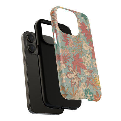 Meiji Era Maple & Autumn Bloom Phone Case | "Chiyogami Mihon" Japanese Archive Art