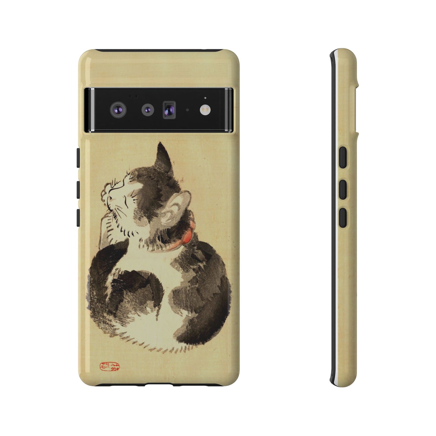 Sleeping Cat iPhone Case | Meiji Era Japanese Ink Painting | Ukiyo-e Art Phone Case | Vintage Japan Cat Gift