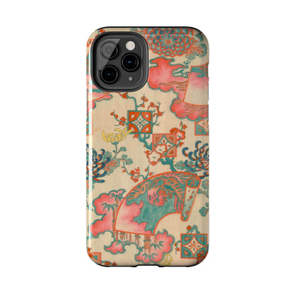 Meiji Era Fan & Chrysanthemum Phone Case | 1901 Zuan Hyakushu | Japanese Art