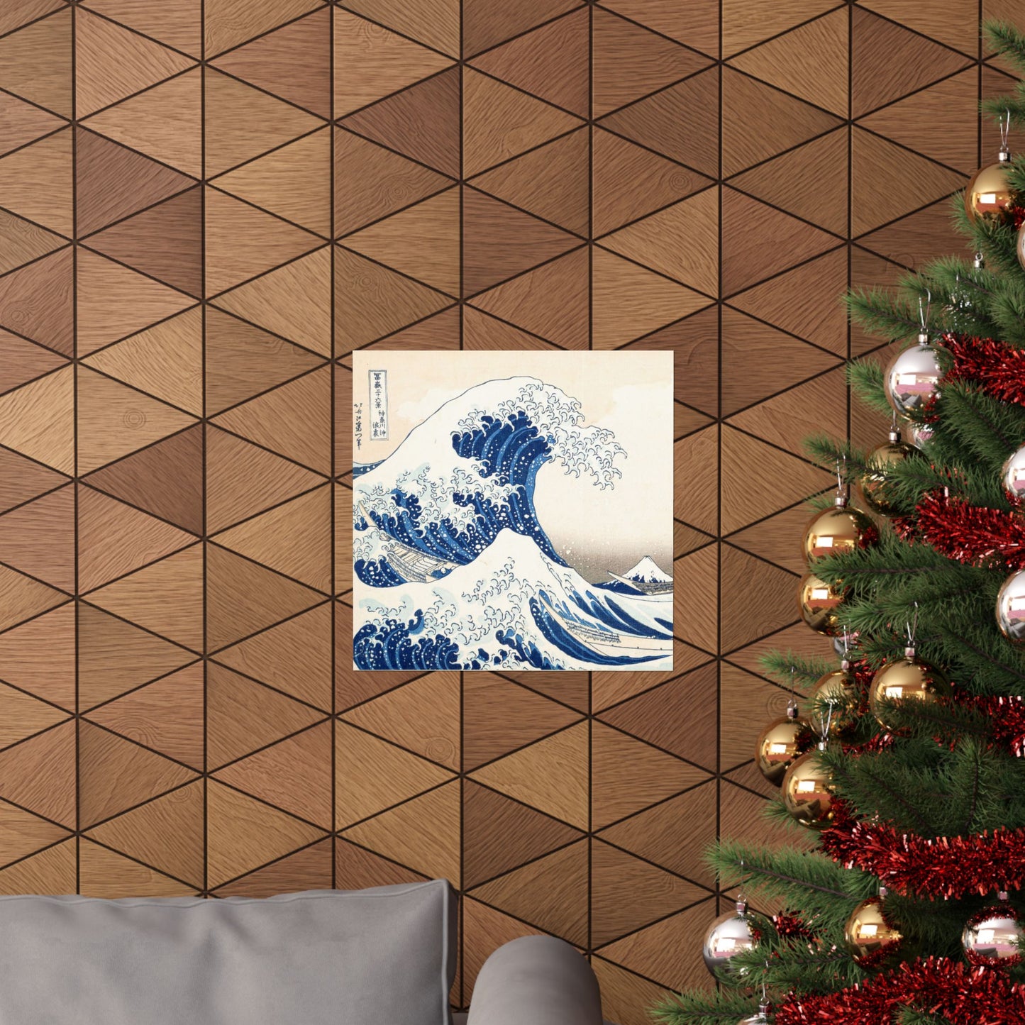 Hokusai Wave Matte Poster — The Great Wave Off Kanagawa Horizontal Print