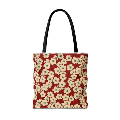 Japanese Sakura Tote Bag - Taisho Era Chiyogami Washi Pattern Vintage Design