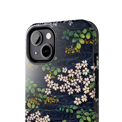 Sakura River Night Phone Case – Japanese Chiyogami Inspired Design