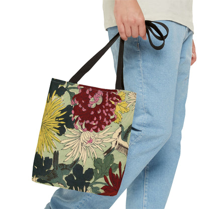 Japanese Chiyogami Floral Tote Bag – Traditional Washi Pattern Inspired by Taisho Era Design