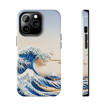 Japanese Great Wave Morning Glow Phone Case | Hokusai 3D Art | Edo Era Masterpiece
