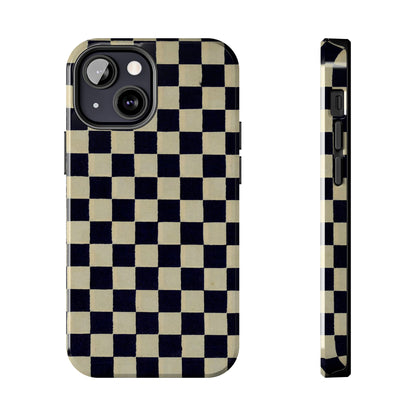 Ichimatsu Check Phone Case | Japanese Chiyogami Art | Taisho Modern Design 1926