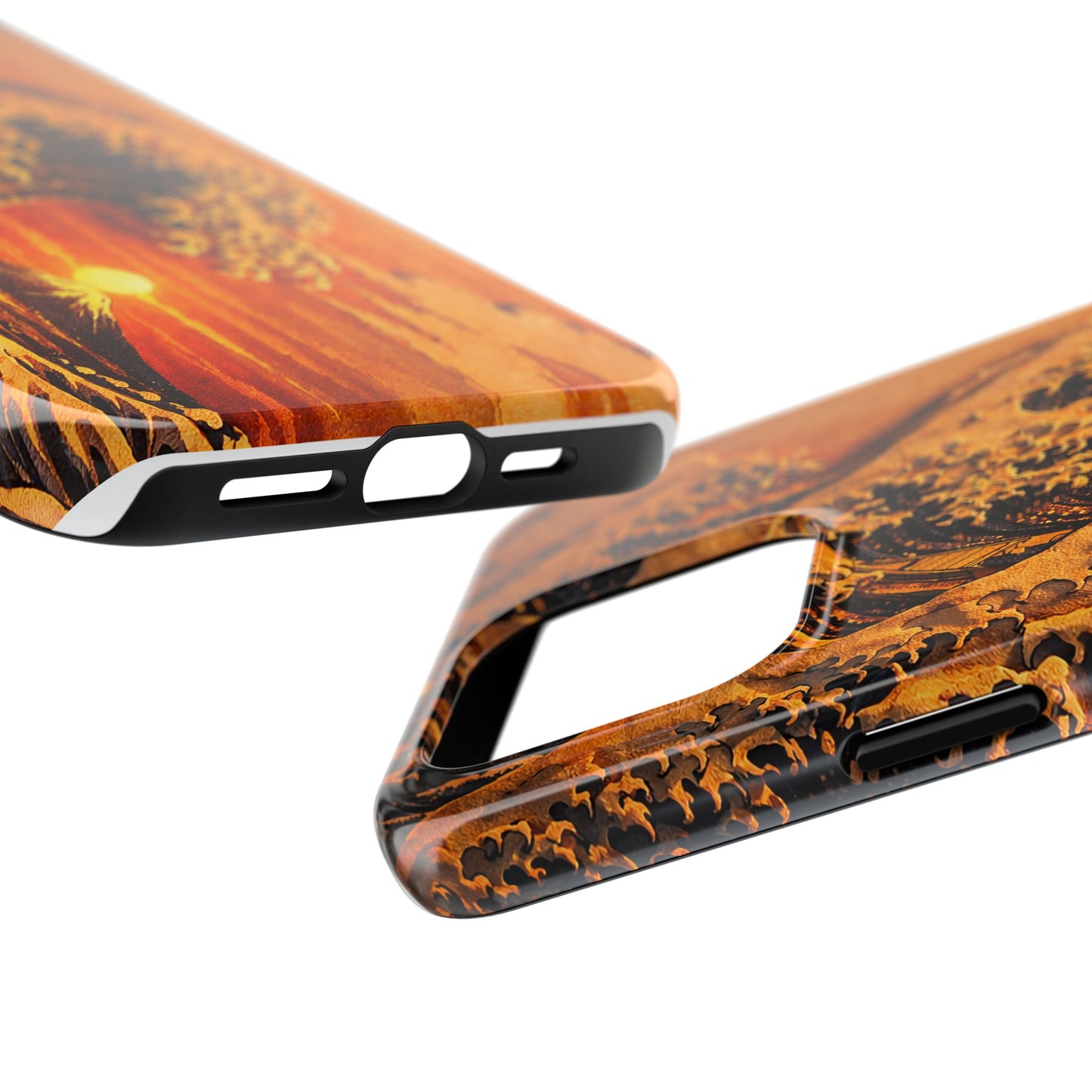 Golden Wave Tough Phone Case – Hokusai Sunset Japanese Art