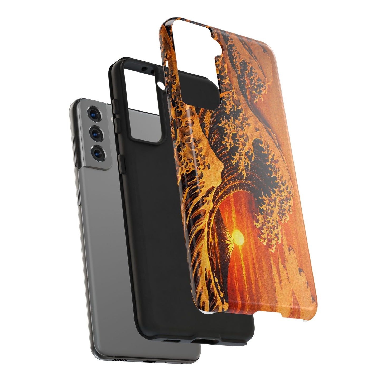 Golden Wave Tough Phone Case – Hokusai Sunset Japanese Art