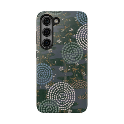 Meiji Era Uzumaki Spiral Phone Case | 1901 Zuan Hyakushu | Tokiwa Green Japanese Art