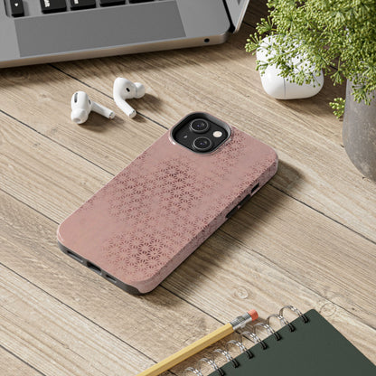 Taisho Era Pink Asanoha Phone Case | 1926 Japanese Chiyogami Art | Hemp Leaf Pattern