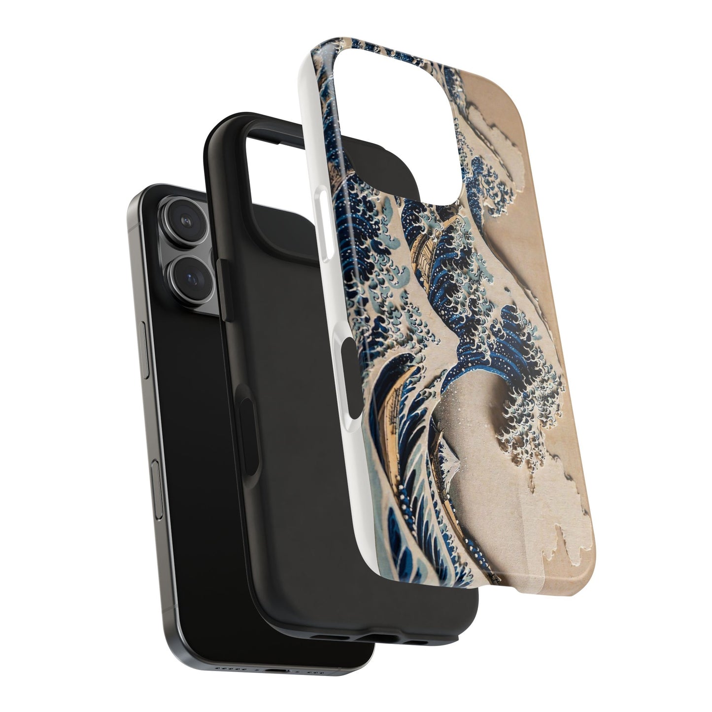 Great Wave 3D Shadow Relief Tough Phone Case – Hokusai Japanese Art