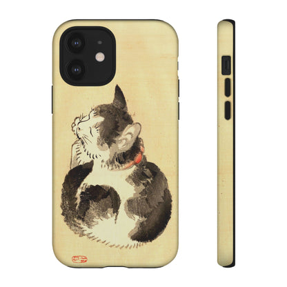 Sleeping Cat iPhone Case | Meiji Era Japanese Ink Painting | Ukiyo-e Art Phone Case | Vintage Japan Cat Gift