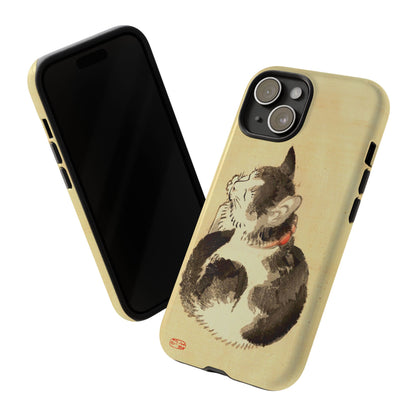 Sleeping Cat iPhone Case | Meiji Era Japanese Ink Painting | Ukiyo-e Art Phone Case | Vintage Japan Cat Gift
