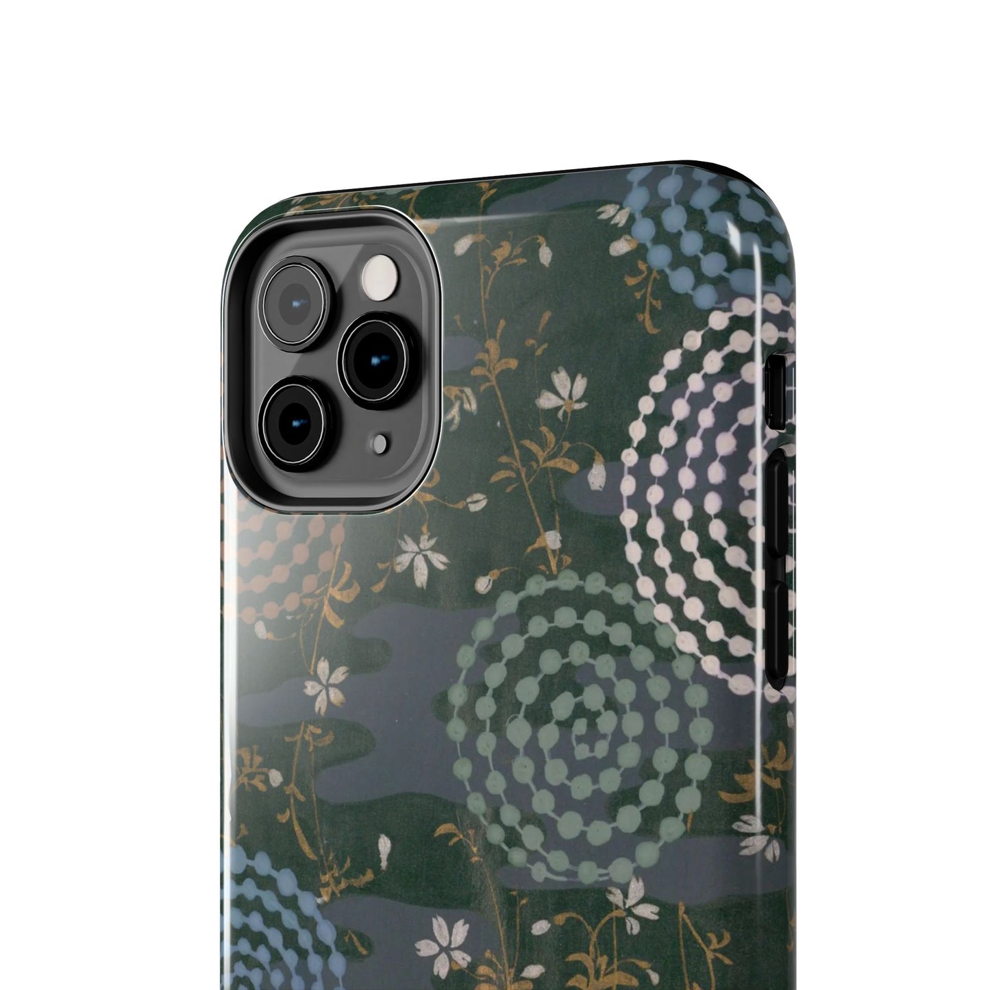 Meiji Era Uzumaki Spiral Phone Case | 1901 Zuan Hyakushu | Tokiwa Green Japanese Art