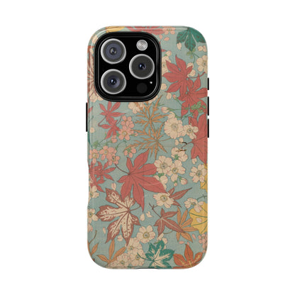 Meiji Era Maple & Autumn Bloom Phone Case | "Chiyogami Mihon" Japanese Archive Art