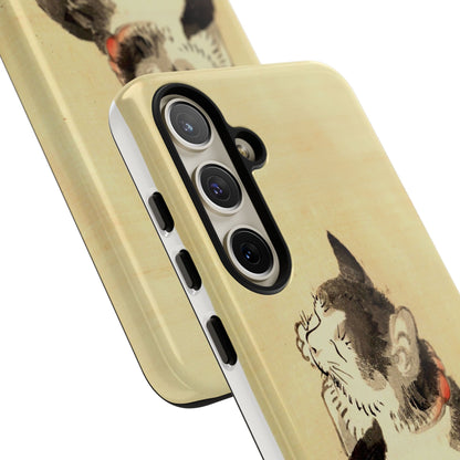 Sleeping Cat iPhone Case | Meiji Era Japanese Ink Painting | Ukiyo-e Art Phone Case | Vintage Japan Cat Gift