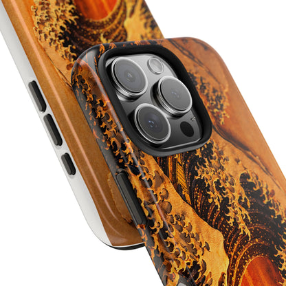 Golden Wave Tough Phone Case – Hokusai Sunset Japanese Art