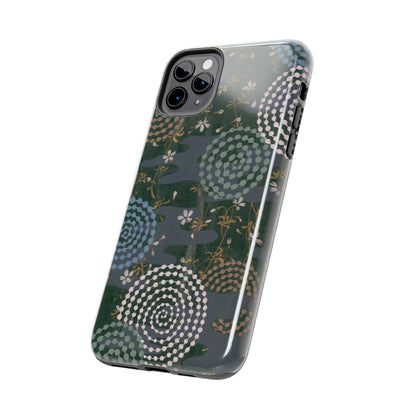 Meiji Era Uzumaki Spiral Phone Case | 1901 Zuan Hyakushu | Tokiwa Green Japanese Art
