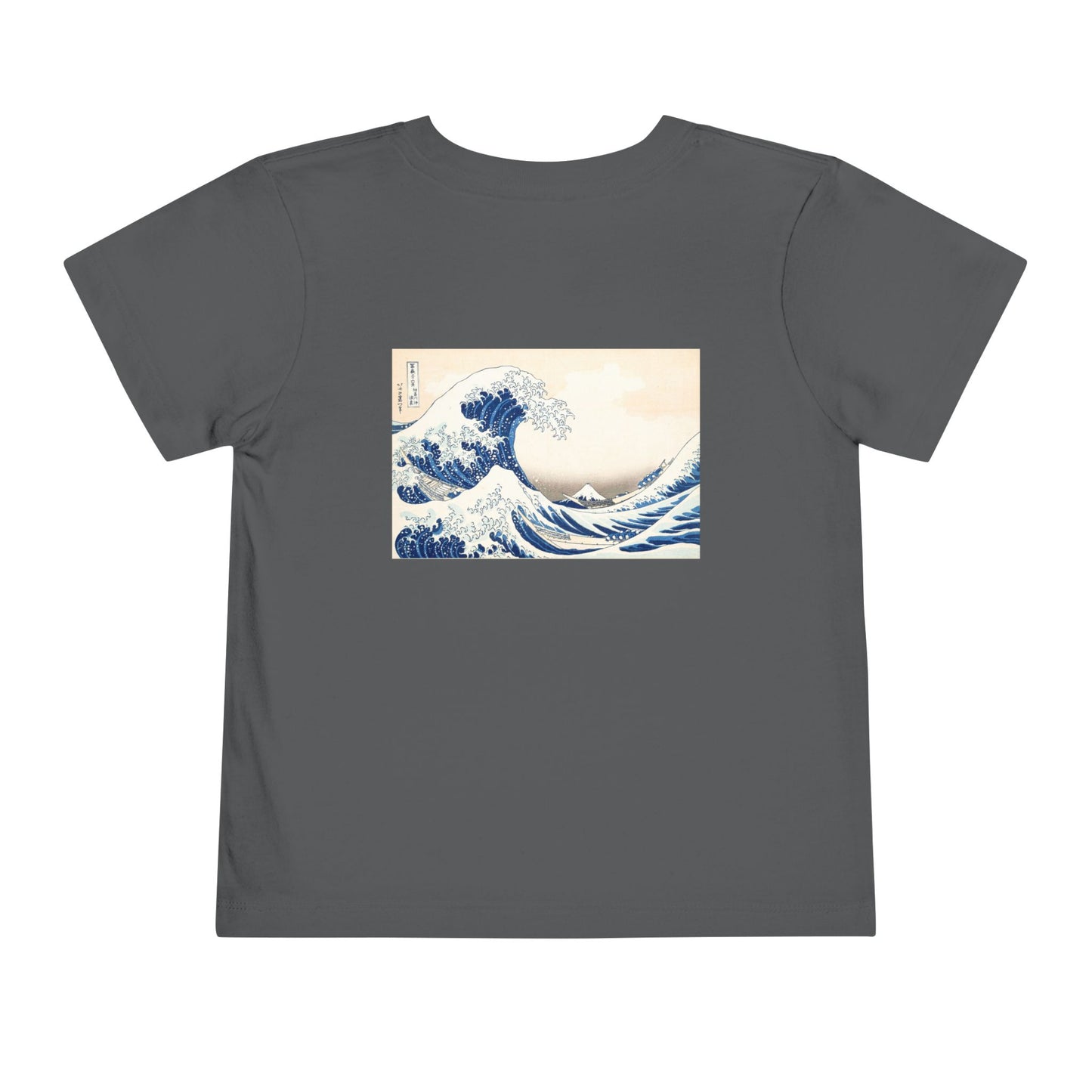 Great Wave off Kanagawa Toddler T-Shirt - Hokusai Japanese Art Back Print Kids Tee