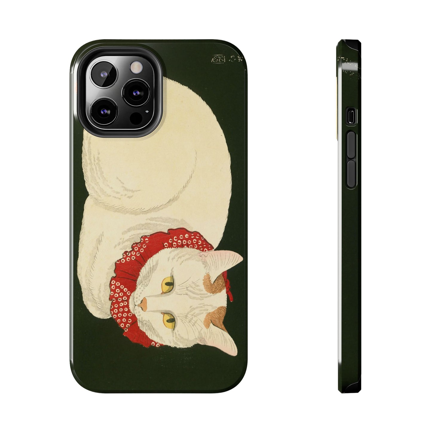 Taisho Era Lucky White Cat Phone Case | 1921 Japanese Woodblock Art | Zen Cat Design