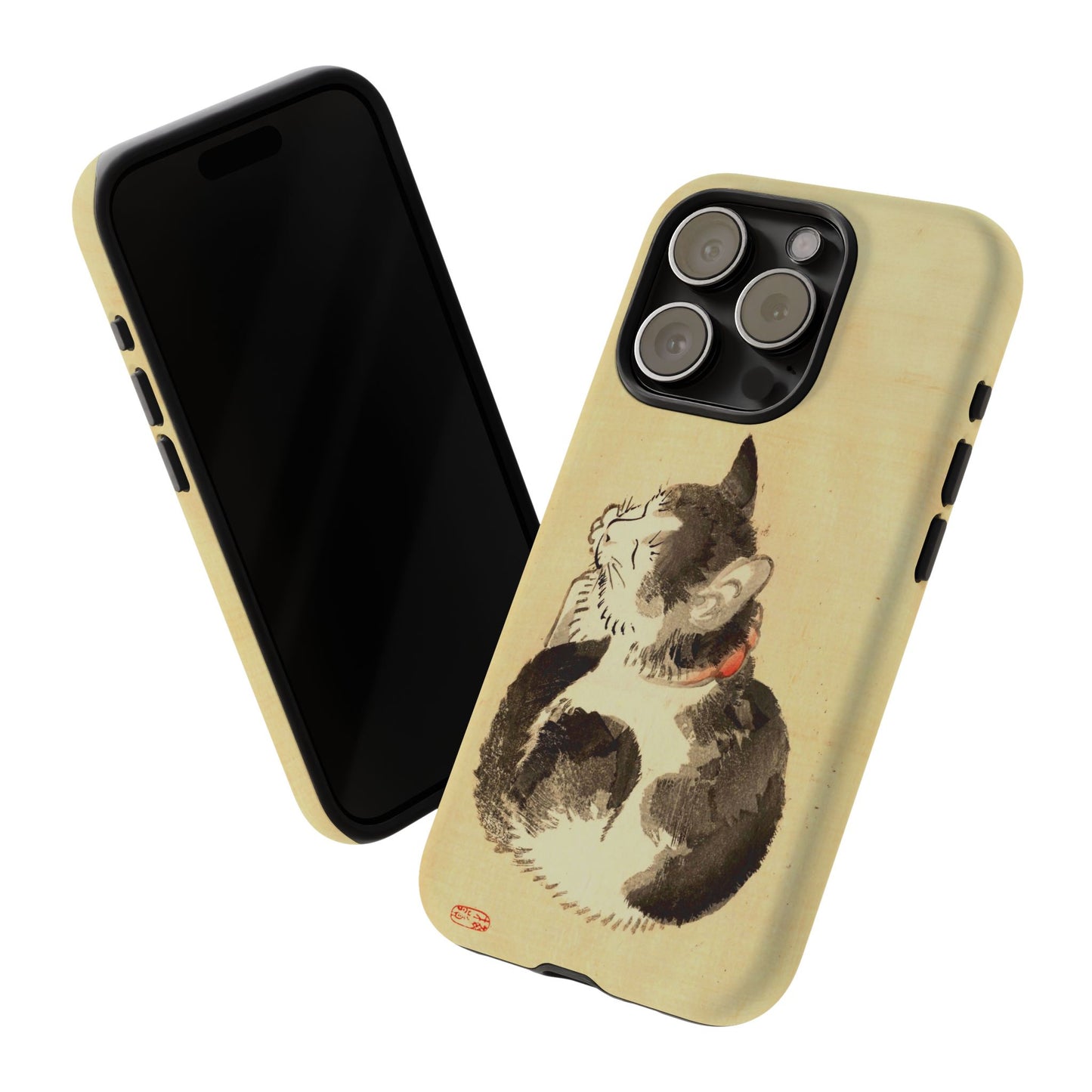 Sleeping Cat iPhone Case | Meiji Era Japanese Ink Painting | Ukiyo-e Art Phone Case | Vintage Japan Cat Gift