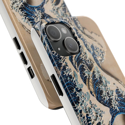 Great Wave 3D Shadow Relief Tough Phone Case – Hokusai Japanese Art