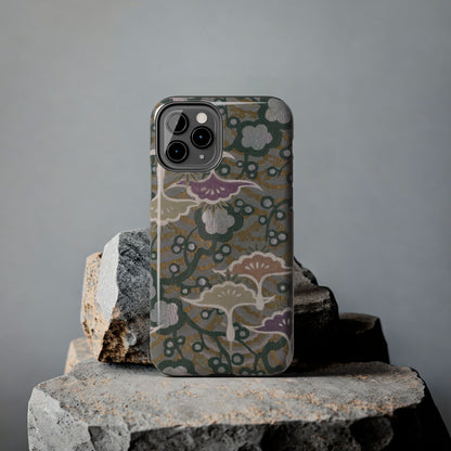 Meiji Era Dancing Cranes & Plum Phone Case | 1901 Zuan Hyakushu | Gold & Silver Japanese Art