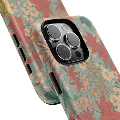 Meiji Era Maple & Autumn Bloom Phone Case | "Chiyogami Mihon" Japanese Archive Art