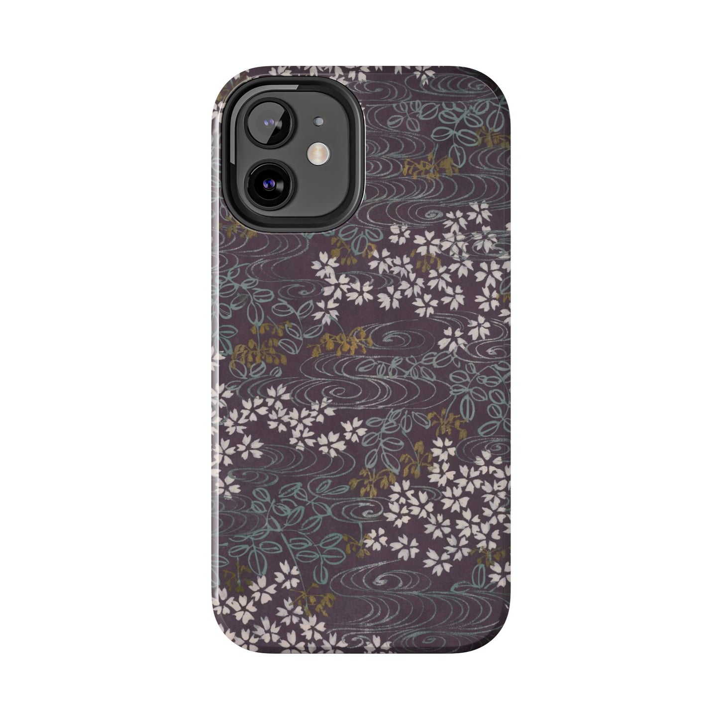 Meiji Era Sakura River Phone Case | 1901 Zuan Hyakushu | Wisteria Purple Japanese Art