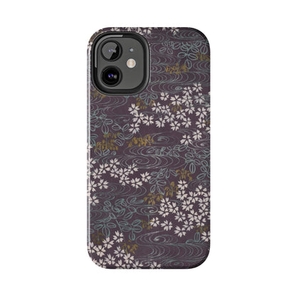 Meiji Era Sakura River Phone Case | 1901 Zuan Hyakushu | Wisteria Purple Japanese Art