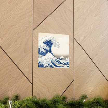 Hokusai Wave Matte Poster — The Great Wave Off Kanagawa Horizontal Print