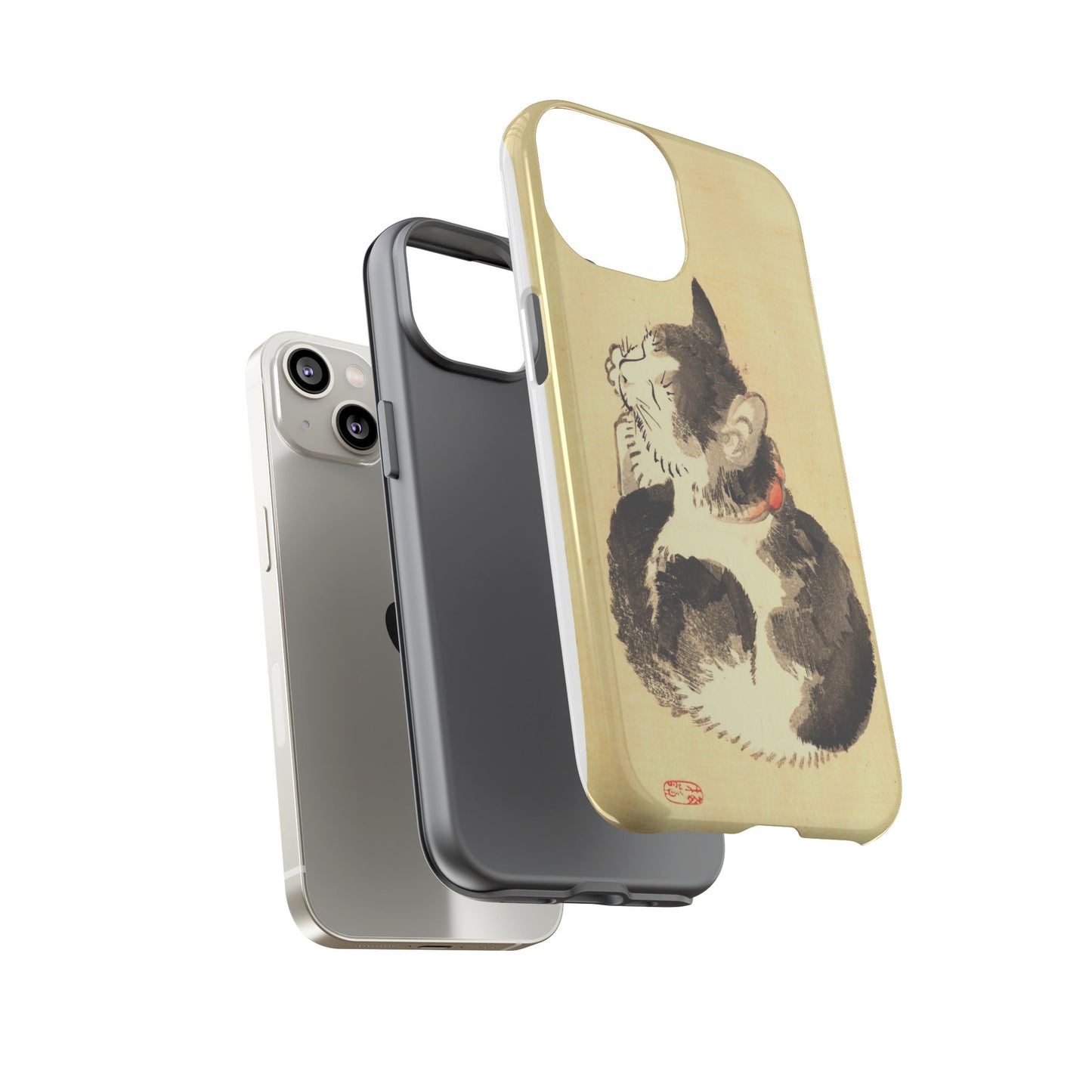 Sleeping Cat iPhone Case | Meiji Era Japanese Ink Painting | Ukiyo-e Art Phone Case | Vintage Japan Cat Gift